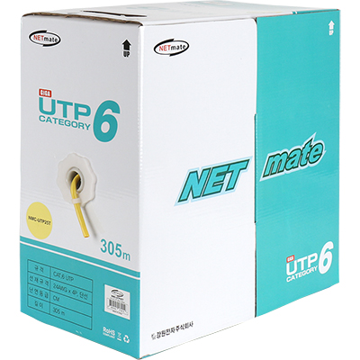 강원전자 넷메이트 CAT.6 UTP 케이블 305m (단선/옐로우) NMC-UTP25T