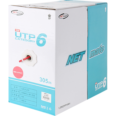 강원전자 넷메이트 CAT.6 UTP 케이블 305m (단선/레드) NMC-UTP27T
