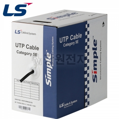 LS전선 CAT.5E UTP 옥외용 케이블 200m (철심/단선/블랙) UTP-E-C5G-E1VA-M 4P BK