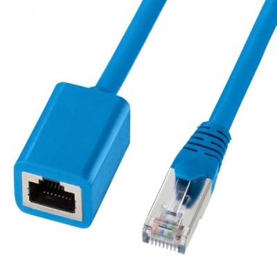 강원전자 산와서플라이 CAT.6 STP 연장 랜 케이블 1m KB-STP6EX-01BL