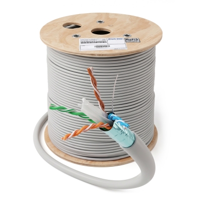LS전선 SimpleWide 2.1 F/UTP 장거리 PoE 케이블 300m, 단선 그레이 FTP-A-C6G-E1VN-M 22AWG GY