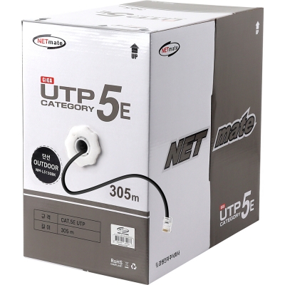 강원전자 넷메이트 CAT.5E UTP 옥외용 케이블 305m (단선/블랙) NM-L5130BK