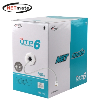 강원전자 넷메이트 CAT.6 UTP 케이블 305m (연선/그레이) NM-L6730GY