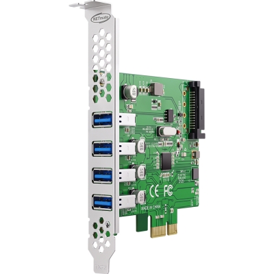 강원전자 넷메이트 USB3.0 4포트 PCI Express 카드, 슬림PC겸용 NM-PU34V