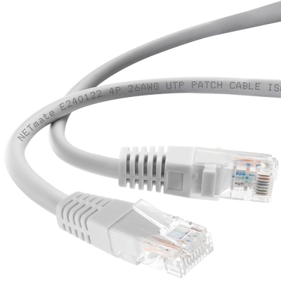 강원전자 넷메이트 CAT.5E UTP 랜 케이블 2m, 그레이 NMC-U520G