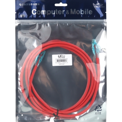 LS전선 CAT.6 UTP EZ 플러그 랜 케이블 2m (레드) NMX-LS620R