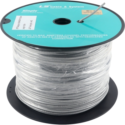 LS전선 CAT.6 UTP Slim 케이블 300m (28AWG/단선/그레이/드럼포장) UTP-G-C6G-E1VP-M 28AWG GD